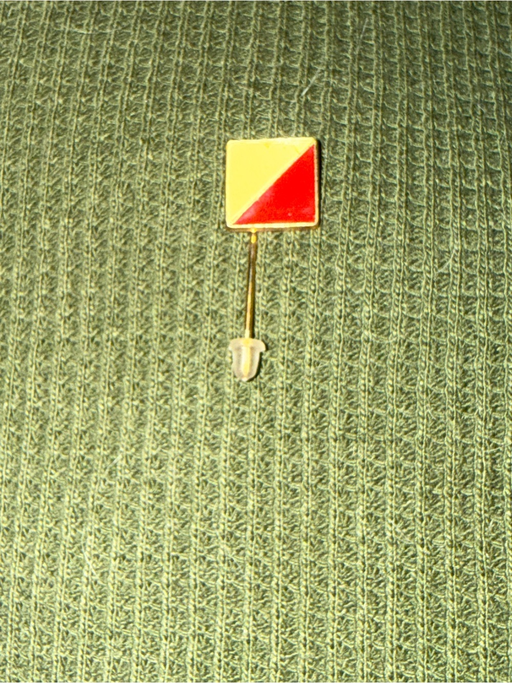 Red and Yellow Square Lapel Pin for Men Accessories